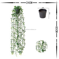 Guirlande de verdure artificielle suspendue L-593, assortiment de 9 brins, fausse feuille d'eucalyptus et de saule, pour décoration murale intérieure