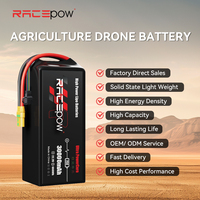 Batterie Li-po Racepow 25C à cycle de vie élevé 800+ 30000mAh 30Ah 6S 12S 14S 22.2V 44.4V 51.8V pour drones agricoles de pulvérisation