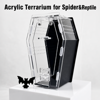 Terrarium en acrylique pour araignées, geckos, lézards et insectes, avec fermeture magnétique et ouverture d'alimentation