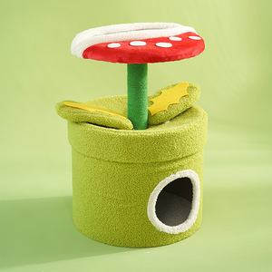 Flower <b>Cat</b> Nest House Warm Fully Enclosed with Sisal <b>Scratching</b> <b>Post</b> All-in-one Soft Breathable Pet Kennel Villa <b>Cat</b> <b>Tree</b> Tower - Product Image 3