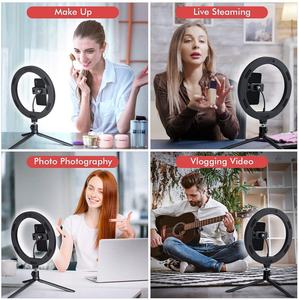 10 "luce Selfie con supporto per telefono treppiede regolabile da scrivania luce per il trucco perfetto per il <span class=keywords><strong>Video</strong></span> Live streaming di TikTok <span class=keywords><strong>YouTube</strong></span> - Product Image 6