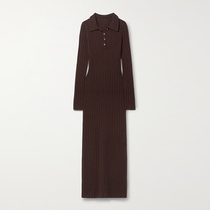 knee length dresses for ladies Mae Sweater Midi Dress in Brown – Poppy and Pink main image 1