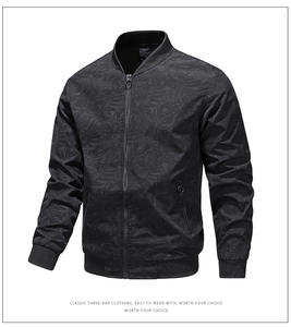 メンズカジュアル秋野球ボンバージャケット<span class=keywords><strong>M</strong></span>-5XLピュアカラープリントスタンド襟キャンバス生地防風フロントロゴ - Product Image 6