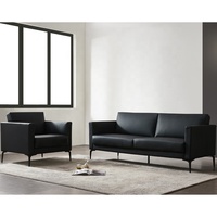 Canapé en cuir de luxe de style européen moderne, ensemble Sofa en coupe pour salon et bureau