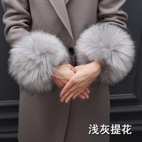 Manches en fausse fourrure de renard et raton laveur pour femme, poignets à chaud, anneaux de poignet, Parka tendance, vestes décoratives, manteau, mode hiver