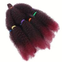 Cheveux synthétiques doux, non inflammables, en fibre haute température, pré-étirés, pour tressage, bouclés afro Marley, teints, 20 pièces/paquet, pour pose à la machine