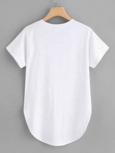 T-<span class=keywords><strong>shirt</strong></span> personnalisé biologique 100 coton <span class=keywords><strong>blanc</strong></span> <span class=keywords><strong>blanc</strong></span> poche souple T-<span class=keywords><strong>shirt</strong></span> pour femmes col en V ourlet incurvé T-<span class=keywords><strong>shirt</strong></span> lourd - Product Image 2