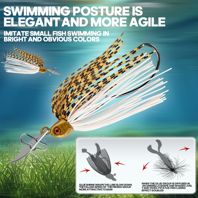 Chatterbait Lure - Bladed Jig Spinnerbait for Bass Fishing