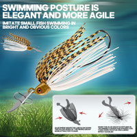 Leurre Chatterbait DN 100 mm 17 g, Jig à Lame, Buzz Bait, Tête de Poisson, Leurre à Jupe en Silicone, Jig à Basse, Spinnerbait