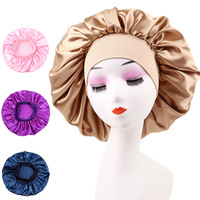 Bonnet de nuit en satin personnalisé, large bande élastique, imprimé par transfert thermique, pour femmes noires, tresses, sommeil nocturne