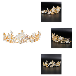 Principessa Di Cristallo Diademi <span class=keywords><strong>e</strong></span> Corone Fascia Del Capretto Delle Ragazze Da Sposa Corona <span class=keywords><strong>Tiara</strong></span> Nuziale Accessori Per Capelli Fasce Per Capelli Perla Dei Monili - Product Image 2