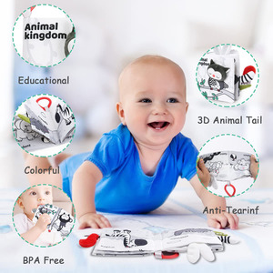 Jouets Sensoriels Noir et Blanc Sentiers Non Toxique Bébé Livres 1-6 Mois Entraînement Visuel Lavable 3D Bébé Tissu Livres pour Nourrissons - Product Image 3