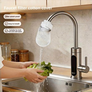 Filtre à eau pour robinet, cartouche en coton, purificateur <span class=keywords><strong>d</strong></span>'eau domestique, purification de l'eau du robinet de cuisine, élimine la rouille, les sédiments, le calcaire, <span class=keywords><strong>ioniseur</strong></span> - Product Image 1