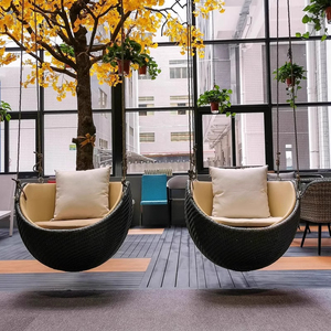 Cadeira Suspensa de Vime para Interiores, Baloiço Individual, Cadeira de Balanço para Varanda, Assento Preguiçoso de Lazer, Mobiliário para Interiores e Exteriores - Product Image 1