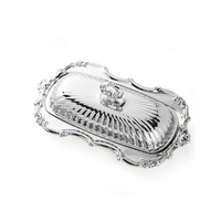 Boîte à beurre vintage de style européen avec couvercle, conteneur de rangement pour aliments et bijoux, boîte de rangement domestique, plateau à beurre de luxe léger, ornement PC