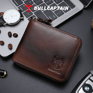 BULLCAPTAIN Slim <b>Wallet</b> for Men <b>RFID</b> <b>Blocking</b> Money Clip, Minimalist Front Pocket Credit Card Holder Genuine Leather <b>Wallet</b> - Product Image 1