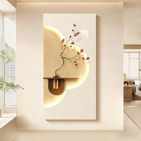 Plantes vertes hydroponiques modernes à éclairage LED Peinture d'art sur bois Multi-pièces Détection tactile Décoration murale facile à suspendre Peintures murales pour salle à manger