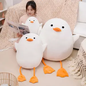 Cute Duck Stuffed Animals Sleeping Pillows Gifts for Girls Teens White Plushie Hugging Animal Super Soft Toys