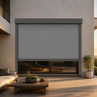 Store banne extérieur sans fil à fermeture éclair, motorisé, avec protection UV intégrée et résistant au vent, pour balcon, terrasse, véranda, villa