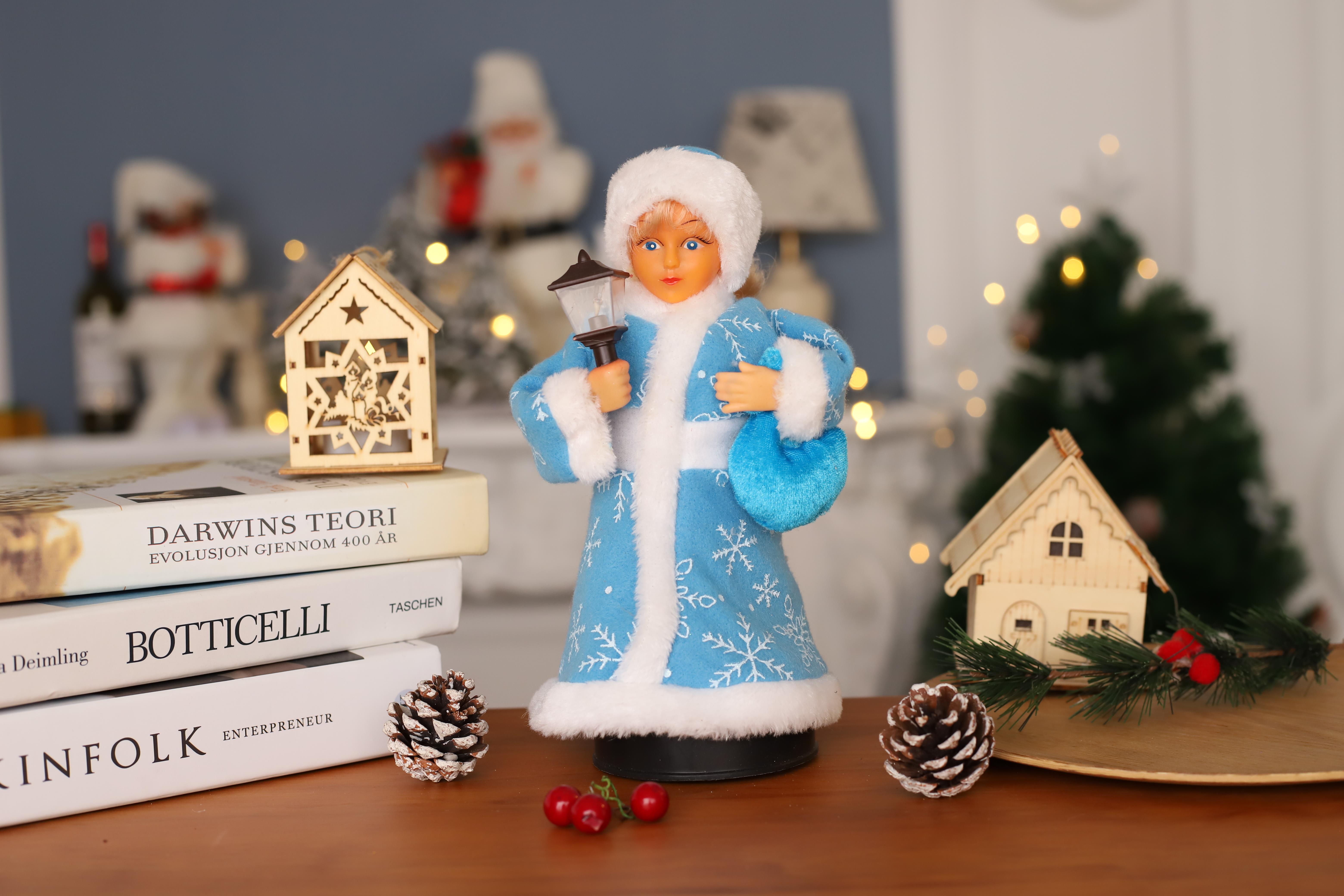 ベストセラー電動回転サンタクロース赤いロシアの女の子の男の子と