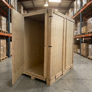 Caisse de rangement industrielle en bois robuste, en contreplaqué sur mesure, caisse de transport réutilisable, grand conteneur en bois pour la logistique - Product Image 1