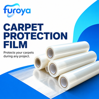 Rouleau de film de protection en PEHD souple, surface brillante/unie, largeur 60 cm, 300 m, pour distributeurs de revêtements de sol et acheteurs de matériaux de construction