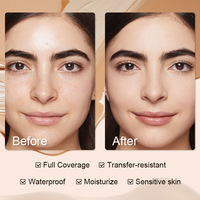 Fond de Teint Liquide Éclatant à Couvrance Totale avec Ingrédients Naturels et Protection Solaire SPF – Le Meilleur Correcteur Anti-Imperfections du Fabricant