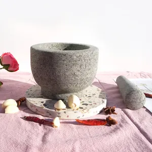 Custom Wholesale Kitchen Granite Stone Mortar And Pestle Set For Salt Spice Grinder