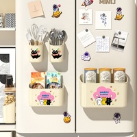 Boîte de rangement magnétique pour réfrigérateur, organisateur de cuisine à fixation latérale, bac de rangement en plastique à suspendre sur la porte d'armoire