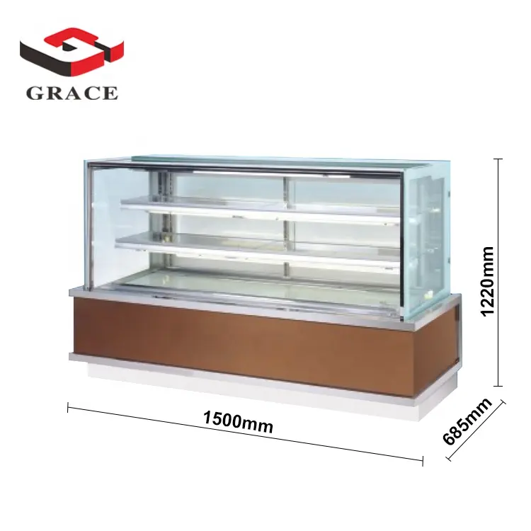 Grace Upright Auto-Defrosted Commercial Glastür Kühlschrank Gefrier schrank Cake Chiller Display Showcase