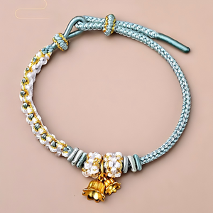 Perhiasan Tenun Tangan Lucky Hand Woven Gelang Kepang Bunga Persik Buatan Tangan Hadiah Bermakna untuk Ulang Tahun & Hari Jadi Wanita - Product Image 1