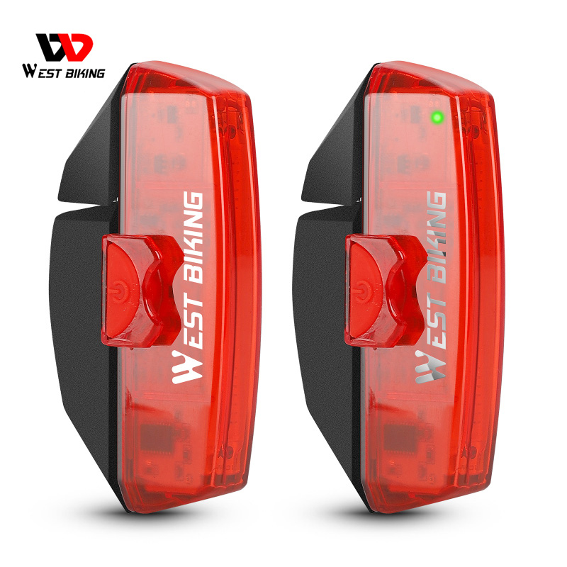 Западный интеллект велосипед задний фонарь Водонепроницаемый USB перезаряжаемые 500 люмен яркий задний фонарь 6 режимов велосипед светодиодный фонарь