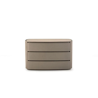 Commode Courbe à 3 Tiroirs Finition Mate, Meuble de Rangement Moderne pour Chambre à Coucher, Meuble d'Appoint pour Résidence de Luxe