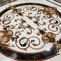 Mosaïque de marbre de luxe, médaillon rond carré, carrelage pour sol en découpe au jet d'eau