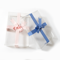 Nouvelle conception, emballage cadeau de parfum en plastique PET PVC pliable de luxe, boîte en acétate personnalisée