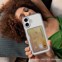 Étui magnétique mat coulissant pour cartes, en PC, avec porte-cartes intégré et béquille, coque de protection tout-en-un
