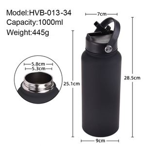 Botella de Agua Reutilizable de Acero Inoxidable Aislada al Vacío de 32 oz/1000 ml, Personalizada, para Gimnasio y Camping, Termos de Agua - Product Image 5