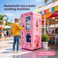 Distributeur automatique de crème glacée commercial, grande capacité, production continue, gestion cloud