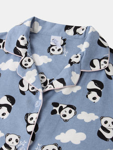 Conjunto de Pijama Largo de Algodón con Estampado Animal, Térmico, Transpirable, Informal, para Mujer, Tallas Grandes, para Primavera - Product Image 3