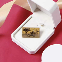 Broche Épinglette Dragon Doré Personnalisée en Gros, Style Rétro Vintage, Broche Drapeau 'Always Ready', Bijou Cadeau pour Amis, Vente en Gros