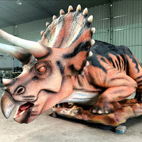 Özel Yapım Robotik Triceratops Modeli Mekanik Animatronik Dinozor Dış Mekan Dino Dekorasyonu Olarak