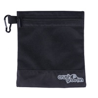 Pochette utilitaire en polyester rose et noir avec double logo personnalisé, fermeture éclair, pour emballage cadeau sportif, sac en filet avec mousqueton