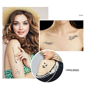 Nuovi Adesivi per Tatuaggi in Stile Europeo <span class=keywords><strong>e</strong></span> Americano, Tema Nero <span class=keywords><strong>e</strong></span> Bianco, Geometrici, <span class=keywords><strong>Farfalle</strong></span>, <span class=keywords><strong>Fiori</strong></span>, Sexy, per Donne - Product Image 2