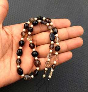 พลอยควอทซ์สีควันสีน้ำตาลไบโอลูกปัดนักเก็ตผิวเรียบ30ชิ้น6x7-9x11mm เครื่องประดับทำด้วยมือขายส่ง - Product Image 4