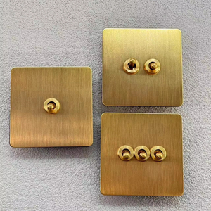 86 điện phổ kim loại Key chuyển đổi ánh sáng chuyển đổi khung thép không gỉ Vàng Châu Âu đa chức năng Ổ cắm ổ cắm 250V 2WAY - Product Image 1