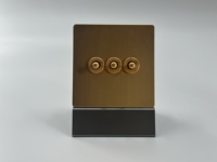 Saklar Lampu Dinding Mewah Modern Bahan Kuningan, 1 Gang, Panel Baja Anti Karat, Stopkontak Listrik untuk Rumah