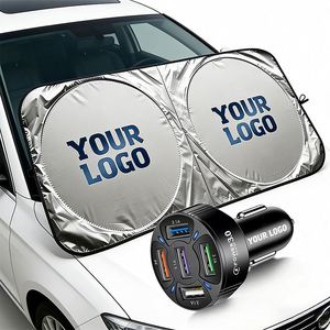 Pare-soleil de voiture pliable et portable, vente en gros, idéal pour les concessionnaires automobiles, cadeau promotionnel, pare-soleil de voiture avec logo personnalisé - Product Image 1
