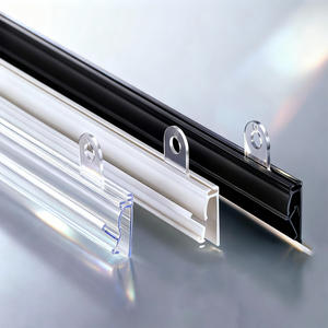 نظام عرض بقضبان قابلة للطي شفافة بيضاء وسوداء لتعليق اللافتات في السقف بالسوبر ماركت - Product Image 1