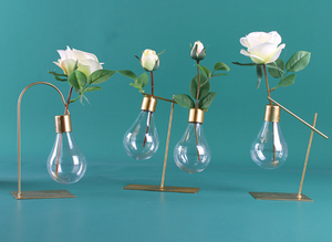 Creativo scaffale <span class=keywords><strong>in</strong></span> metallo vaso idroponico pianta trasparente desktop appeso <span class=keywords><strong>plastica</strong></span> fioriera vaso lampadina - Product Image 6