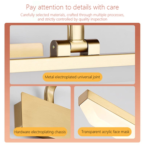 Regolare luce da parete anteriore in ottone antico per interni a specchio 9W 12W 14W a LED luce da parete TV - Product Image 6